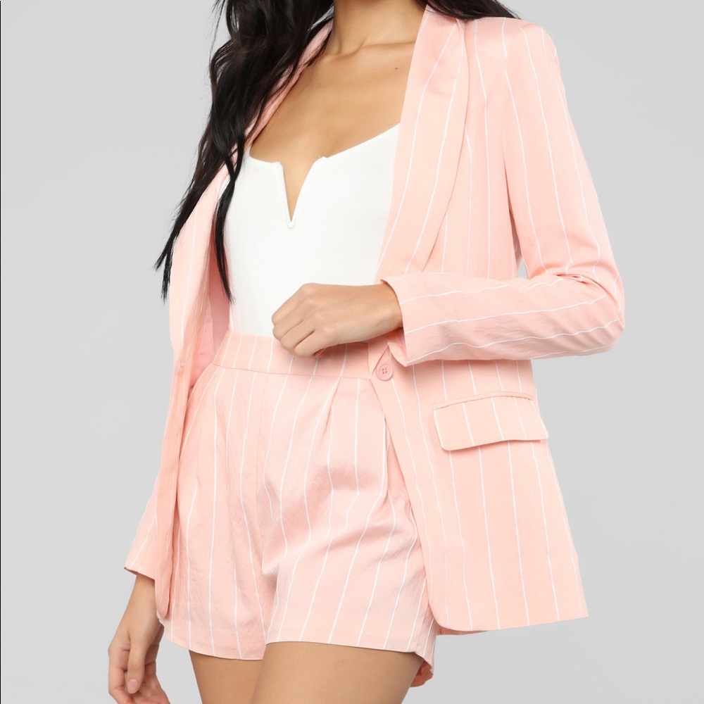 Blazer and shorts set.